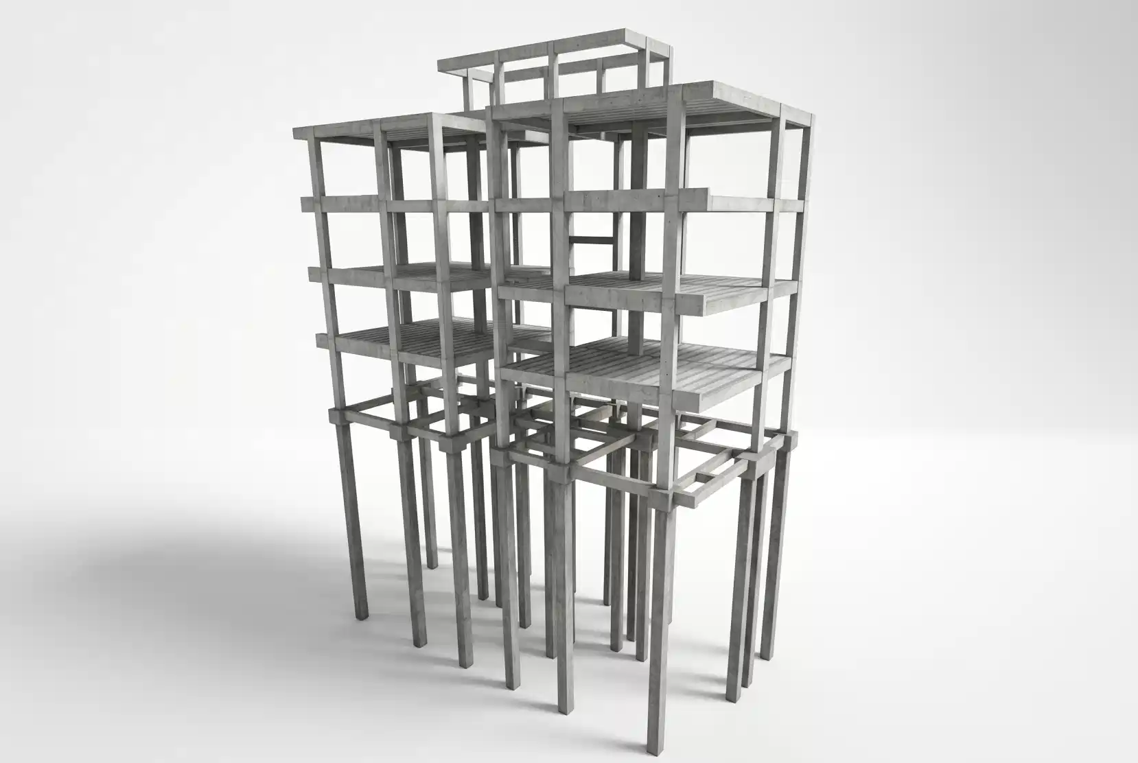 Modelo 3D de estrutura metálica desenvolvido pela OBRAP Engenharia de Estruturas