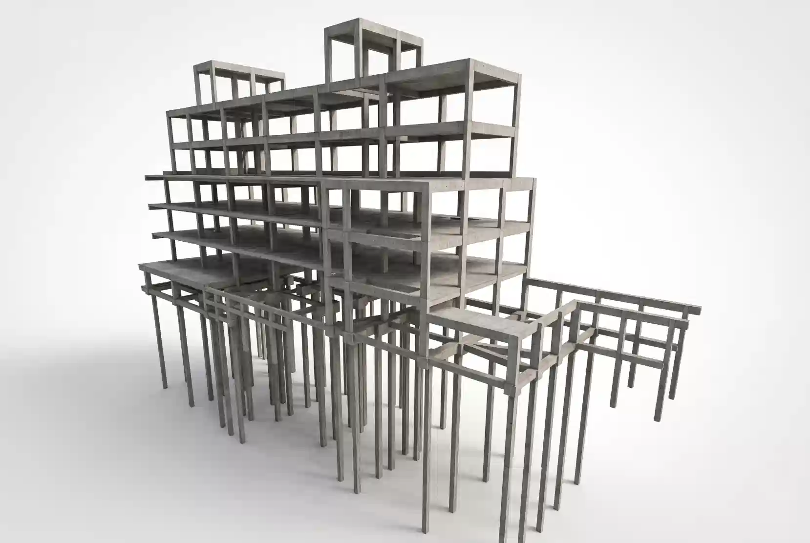 Modelo 3D de estrutura metálica desenvolvido pela OBRAP Engenharia de Estruturas
