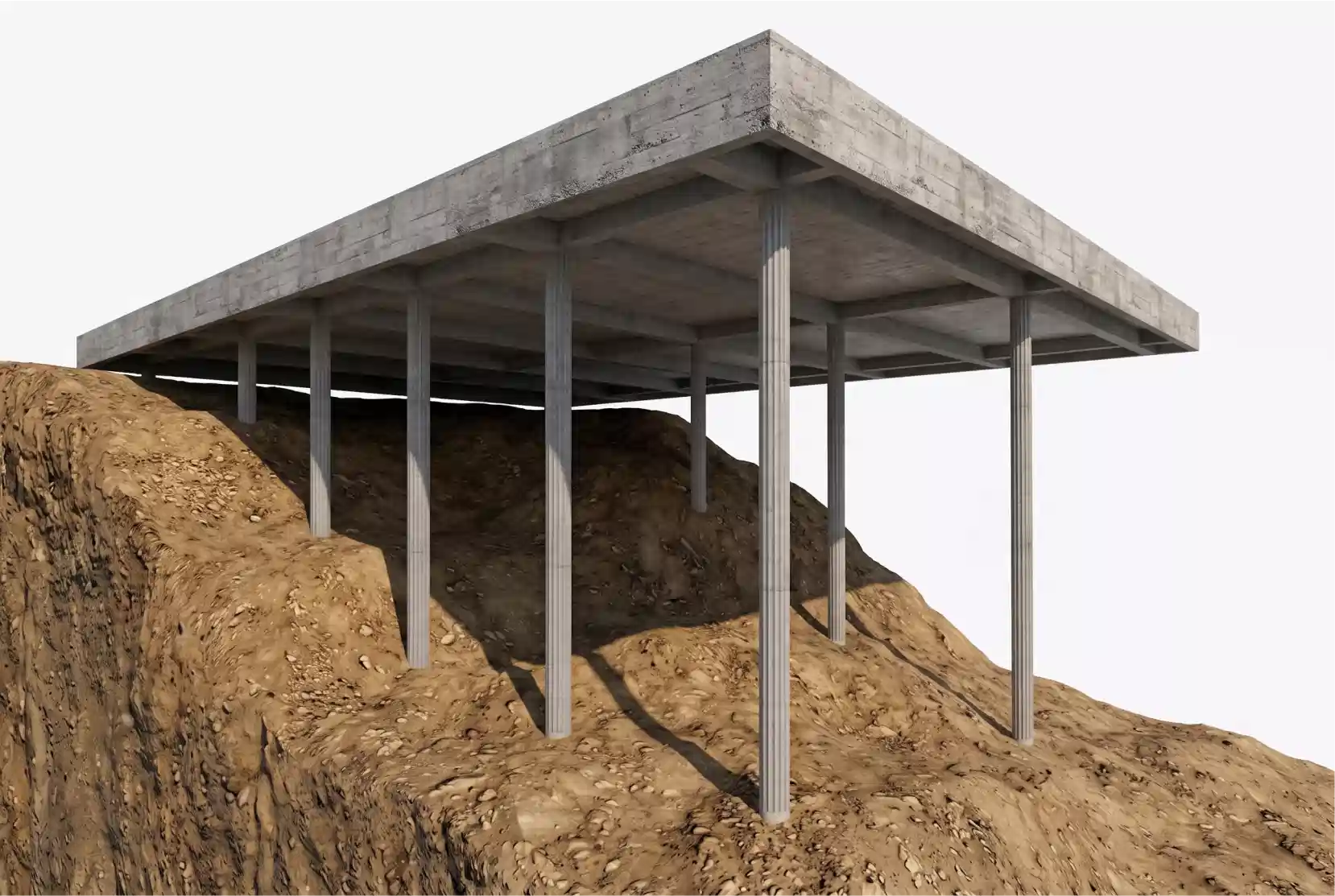 Modelo 3D de estrutura concreto desenvolvido pela OBRAP Engenharia de Estruturas