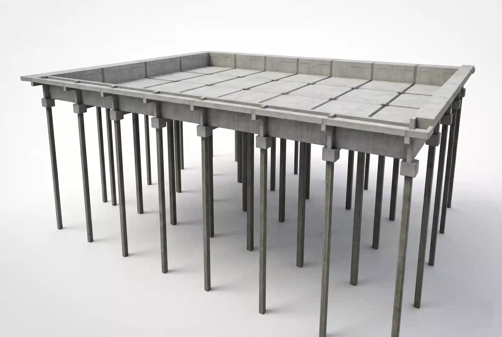 Modelo 3D de estrutura metálica desenvolvido pela OBRAP Engenharia de Estruturas