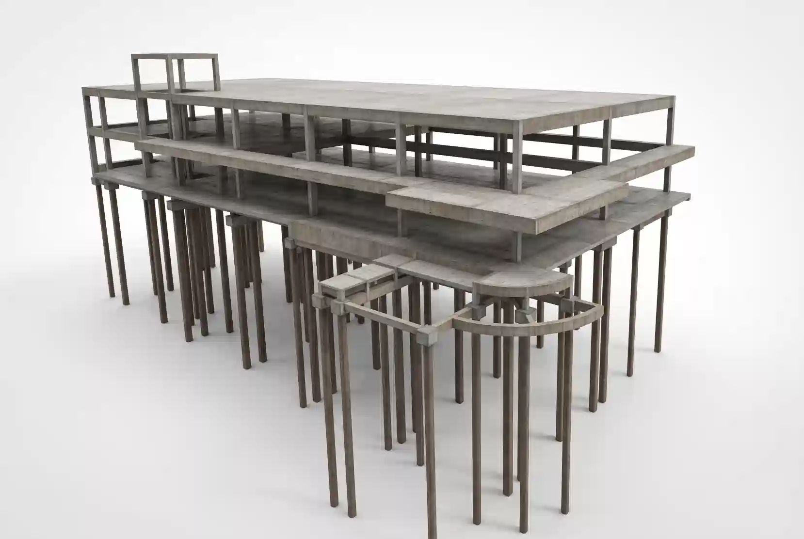 Modelo 3D de estrutura concreto desenvolvido pela OBRAP Engenharia de Estruturas